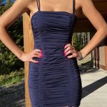 Tiger Mist  Zion Ruched Mini Dress In Navy Photo 2