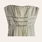 BCBGMAXAZRIA  Ivory Off White Beaded Strapless Silk Mini Dress Size 8 Photo 1