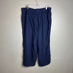 Cynthia Rowley  Linen Blend Wide Leg Crop Pants Pull On Plus‎ Size 2X Navy Blue Photo 6