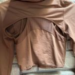 WAYDAMIN Sport 3 in 1 Set zip Up crop hoodie and leggings chocolate brown small Photo 11