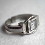 Geneva White Face Rhinestone Accent Silver Tone 6" Cuff New Battery Watch Photo 3