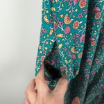 Natural Life  Avery Midi Dress Medium Turquoise Floral Border Button Front Flowy Photo 3