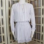 Rails Revolve Jamine Linen Blend Mini Long Sleeve Dress Figi Stripe Size S Photo 2