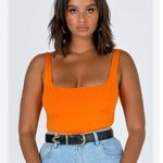 Princess Polly NWT Tamikah Neon Orange Square Neck Sleeveless Body Suit Photo 0