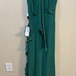 Betsy and Adam  HELEN" LONG CHIFFON HALTER NECK DRESS Size 8 Green Formal Wedding Photo 3