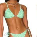 NEW It’s Now Cool‎ x Free People checkered wave lime green blue bikini set Photo 0