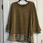 Tacera  multicolored crew neck 3/4 sleeve blouse Photo 0