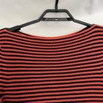 Lauren Ralph Lauren Cotton Stripe Womens Sweater Size XL Orange Blue Boat Neck Photo 1