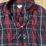 J.Jill Plaid Button Front Shirt – Women’s Large Red/Black Flowy Cottage Black Photo 3