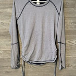 Lucy Tech M Workout Pullover Shirt Yoga Run Long Sleeve Top Ruching Keyhole Vent Blue Size M Photo 0