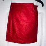 Windsor Red Faux Leather Jacket Women Zip Mini Skirt Size Medium Photo 0