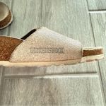 Birkenstock  Women's Cream Mules with Gold Buckle Photo 7