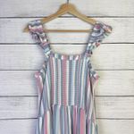 Gibsonlook Women's XXL Midi Summer‎ Breeze Smocked Dress Ruffle Shoulder Straps Photo 2