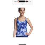 Lands' End  Tankini Tie Dye Square Neck UPF50 Underwire top & swim skirt Size 14 Photo 2