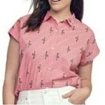 Bonobos Womens Riviera Button Up Shirt Blouse Rachel Levit Ruiz XS Pink Western Photo 2