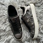 Coach  Tea Rose Floral Embellished Metallic Leather Sneakers womens shoe size 9 B Photo 2