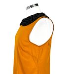 ASOS Beaded Collar Mustard Yellow Shift Dress Mini Mod Size 8 Photo 4