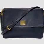 Ralph Lauren Lauren Purple Blue Leather Crossbody Bag Gold Hardware RLL Logo Photo 0