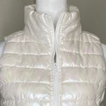 Aeropostale Woman’s Puff Vest Zip Pockets Coat Jacket White Iridescent Winter M Photo 2