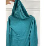 Full Tilt  Hooded Top Long Sleeve Size M Teal Green Pullover Casual Deep V-Neck Photo 5