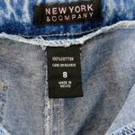 90s New York & Co. Vintage Jeans High Rise Straight Leg Jeans Ribbon Belt 8 30" Blue Photo 4