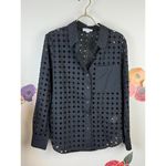 Evereve  Black Collared Willow Cutwork Shirt - Size - Small Photo 4