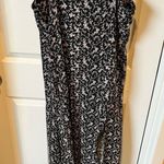 H&M Floral Black pink slip Dress side slits v-neck midi women’s size 14 flowy Photo 5