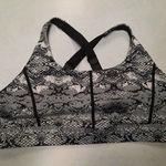 Zyia Active Cobra Metallic Light N Tight Adjustable Bra Size Large Black White Photo 0