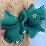 Vintage Emerald Green Hairbow Photo 5
