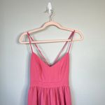 J.Crew  Drapery Spaghetti-Strap Dress Size 4 Bright Pink G2885 Ruffle Feminine Photo 4