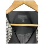 Talbots Womens Size 14 Blazer Hidden Buttons Square Print Lined Black Photo 1