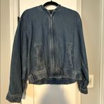 Madewell NWT Zip-Up Denim Bomber Jacket, size Large Photo 3