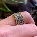 Beautiful 2 tone gold filled silver/gold zirconia ring Silver Photo 2