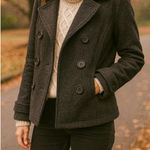 American Eagle Dark Gray Utilitarian Wool Pea Coat Medium Y2K Vintage Winter Photo 0