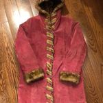 Dennis Basso Dusky Rose Long Line Suede Hooded Pea Coat w Pockets Sz MED NWOT Photo 11