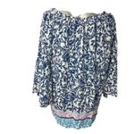 Lilly Pulitzer  NEVIE OFF-THE-SHOULDER TOP *KRILLIN IT* OYSTER BAY BLUE WHITE Photo 3