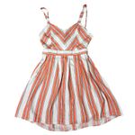 Jealous Tomato  Women's Orange & White Halter Neck Sleeveless MIDI Dress Size L Photo 2