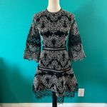 Alexis  Karina Dress Black White Embroidered Lace Mini Cocktail Party Size XS Photo 2