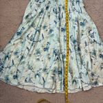 Vince  Floral Crushed‎ Satin Midi Dress Pale Lagoon L Photo 7