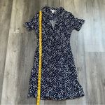 Popsugar  Navy Blue White Heart Dress XS Button Down Pockets Photo 8