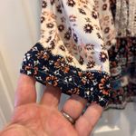 Jolt  Boho Patchwork Crochet Tassel 3/4 Sleeve Top Womens S Floral Print Boho Photo 1