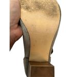 Bebe  twisted ankle strap open toe velvet gray chunky heels size 9 womens Photo 6