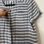 J. Crew Striped Short Sleeve Chambray Mini Dress Size 10 Blue Photo 5