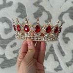 Anastasia Red Ruby Crystal Gold Crown Medieval EUC Photo 0