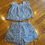 Mirth Patterned Floral “Blueberry” Shorts & Top Set | S Blue Photo 2