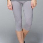Lululemon In The Flow Crop II Leggings 4 Seamless Heathered light Gray W6B41S Photo 3