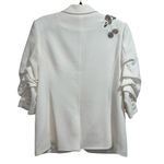 Cinq A Sept Kylie Diamond Daisies Embellished Blazer Jacket In Ivory/Smoke White Size 10 Photo 9