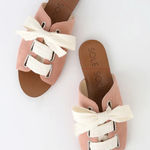 Sole Society Marinn Pink Coral Dust lace up suede slide Sandals ivory 6.5 NIB Photo 0