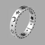 Boutique Unisex Sm 925 Sterling Silver Star Moon Midi Pinky Finger Ring Photo 3