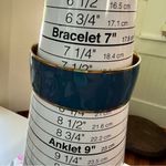 J.Crew Navy Blue Enamel Gold Tone Wide Bangle Bracelet Photo 3